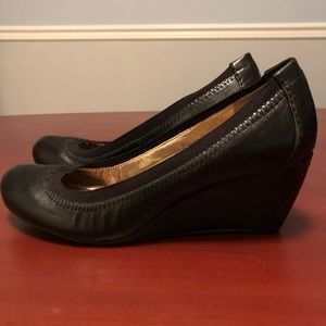 ✨3 for $40✨BCBGeneration black leather wedge heels